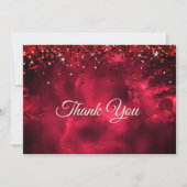 Mooie rode groene monogram marmeren kunst bedankkaart (Voorkant)