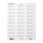 Mooie rode groene pootafdrukken kerst retouradres etiket (Full Sheet)