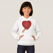Mooie rode hart afbeelding meisjes witte hoodie (Voorkant volledig)