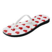 Mooie rode harten bedrukte witte teenslippers (Schuin)