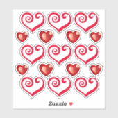 Mooie rode harten heldere doorzichtige Stickers (Vel)