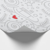 Mooie Rode Harten Kerstmis Vrolijk Cadeaupapier (Hoek)