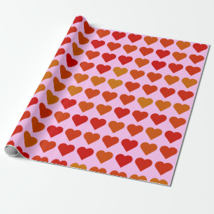 Mooie rode hartenpatroon cadeaupapier