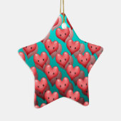 Mooie Rode Hartjes Keramisch Ornament (Rechts)