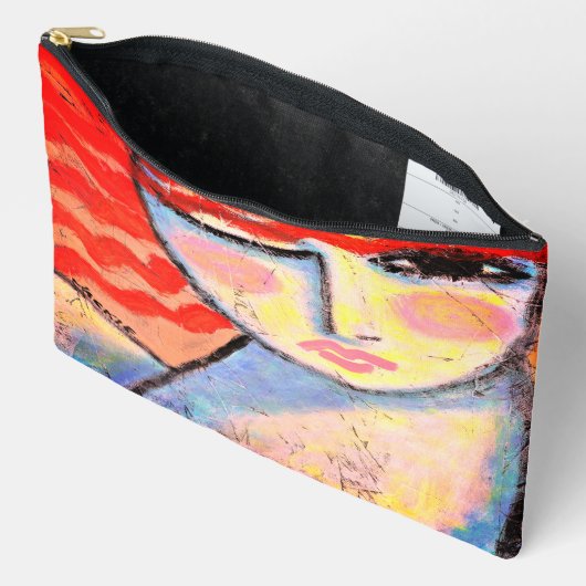 Mooie rode hoofd Abstracte kunst Etui (Open)