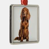 MOOIE RODE IERSE SETTER HOND METALEN ORNAMENT (Rechts)