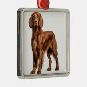 MOOIE RODE IERSE SETTER HOND METALEN ORNAMENT (Rechts)