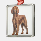 MOOIE RODE IERSE SETTER HOND METALEN ORNAMENT (Links)