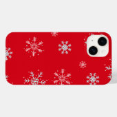 Mooie Rode illustratieve sneeuwvlok Rode Achtergro Case-Mate iPhone Case (Achterkant (horizontaal))