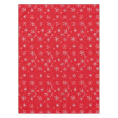 Mooie Rode illustratieve sneeuwvlok Rode Achtergro Tafelkleed (Voorkant)