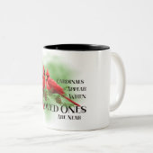 Mooie rode kardinaal/Bereavement tweetone koffie Tweekleurige Koffiemok (Voorkant rechts)