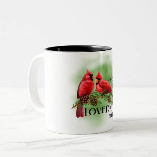 Mooie rode kardinaal/Bereavement tweetone koffie Tweekleurige Koffiemok (Voorkant links)