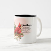 Mooie rode kardinaal/Bereavement tweetone koffie Tweekleurige Koffiemok (Voorkant rechts)