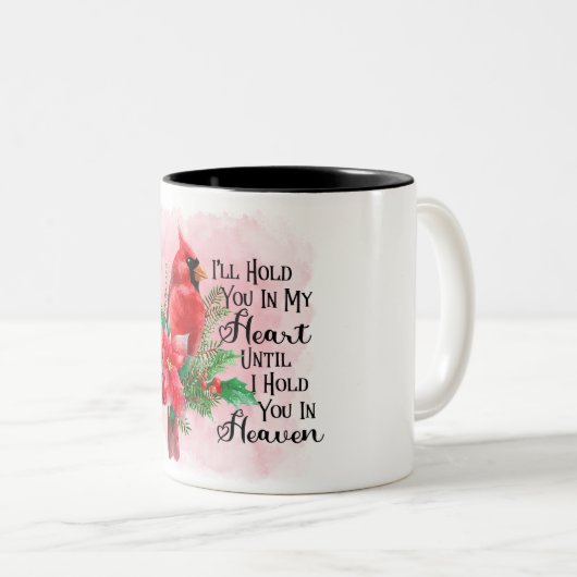 Mooie rode kardinaal/Bereavement tweetone koffie Tweekleurige Koffiemok (Voorkant rechts)