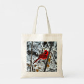 Mooie rode kardinaal in een boom of sneeuw tote bag (Achterkant)