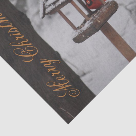 Mooie rode kardinaal kerstweefsel papier (Detail)