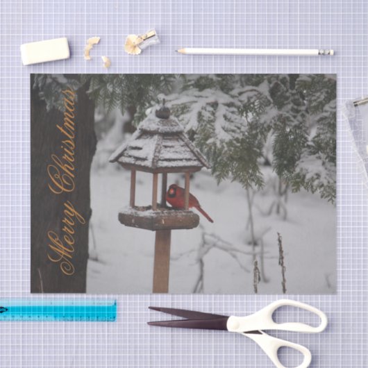 Mooie rode kardinaal kerstweefsel papier (Craft)