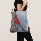 Mooie rode kardinaal tote bag (Dichtbij)