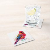 Mooie rode kardinaal Waterverf schets Kartonnen Onderzetters (Insitu)