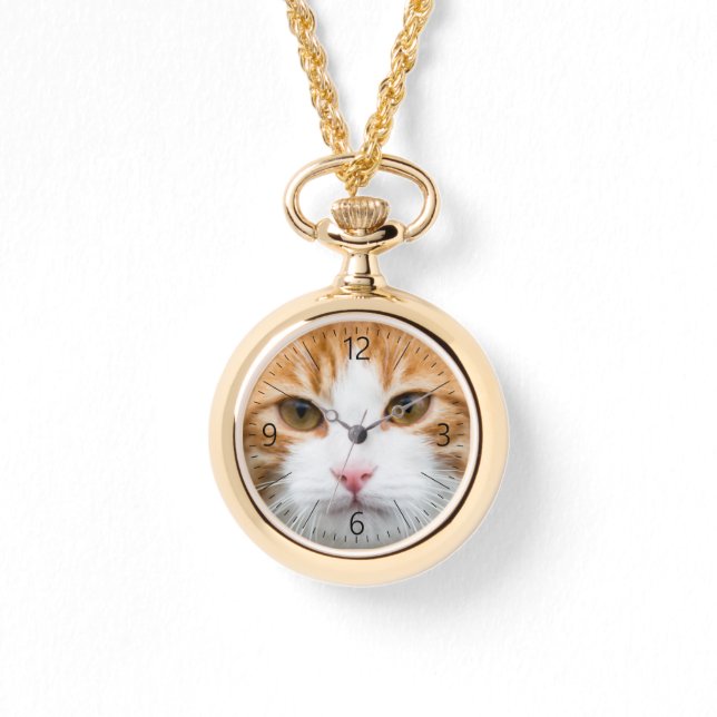 Mooie rode kat horloge (Voorkant)