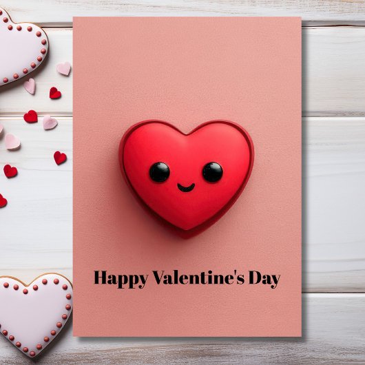 Mooie Rode Kawaii Hart Valentijnsdag Kaart