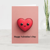 Mooie Rode Kawaii Hart Valentijnsdag Kaart (Voorkant)