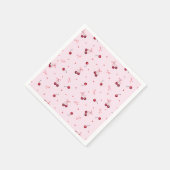 Mooie rode kersen harten linten op roze servet (Hoek)