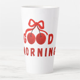 Mooie rode kersenknoop Goedemorgen koffiemok Latte Mok