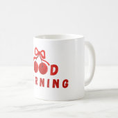 Mooie rode kersenslips 'Goedemorgen' koffiemok (Voorkant rechts)