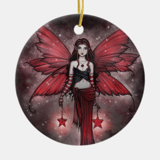 Mooie Rode Kerst Elf Ornament (Voorkant)