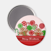 Mooie rode kerst gingerbreads magneet (Voorkant / Achterkant)