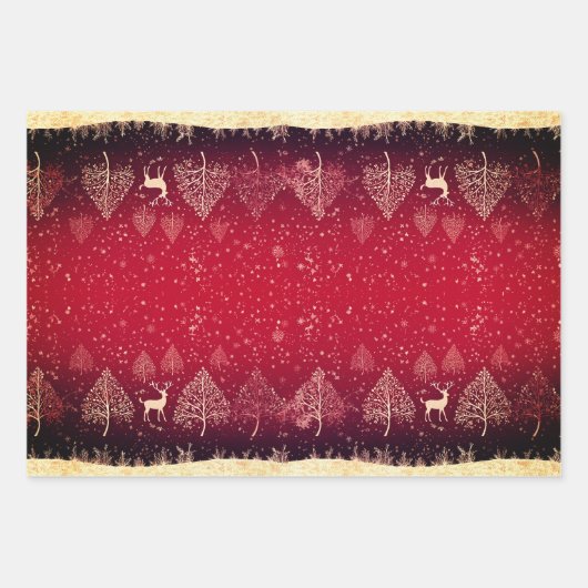 Mooie rode kerst inpakpapier vel (Voorkant 2)