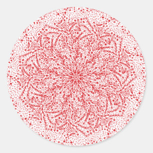 Mooie rode kerstfeestzegel ronde sticker