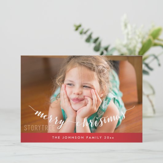 Mooie Rode Kerstkaart (Staand voorkant)