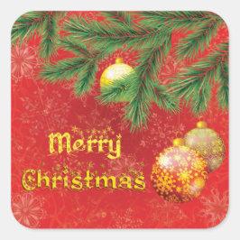 Mooie Rode Kerstmis geïnspireerd Vierkante Sticker