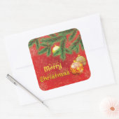 Mooie Rode Kerstmis geïnspireerd Vierkante Sticker (Envelop)