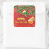 Mooie Rode Kerstmis geïnspireerd Vierkante Sticker (Tas)