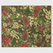Mooie rode kerstpatroonpatronen cadeaupapier (Vlak)