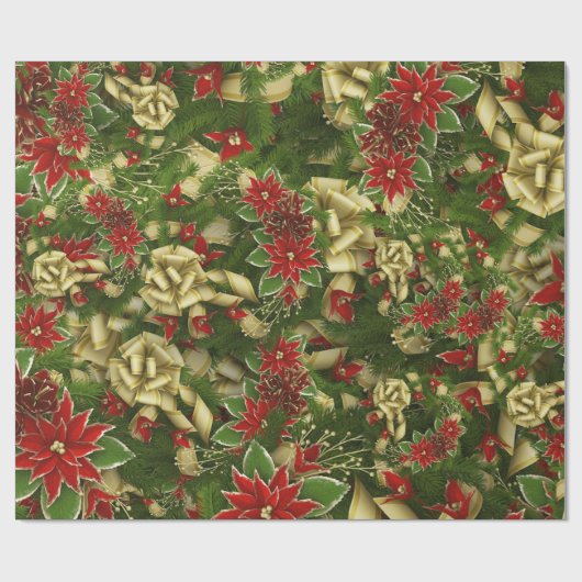 Mooie rode kerstpatroonpatronen cadeaupapier (Vlak)