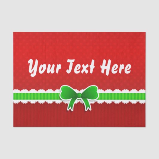Mooie, rode kerstvormgeving, aangepaste tekst tissuepapier (Voorkant)