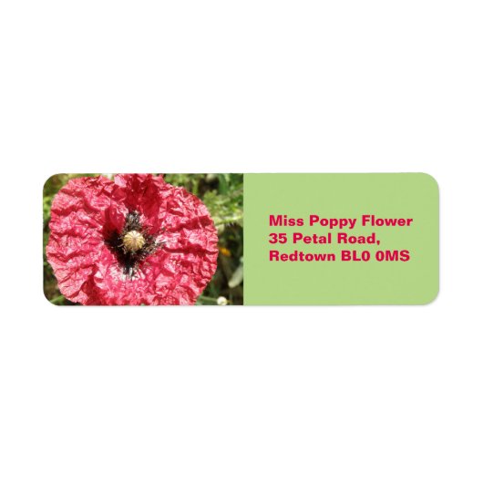 Mooie Rode Klaproes Bloem Macro Aangepaste Labels (Voorkant)