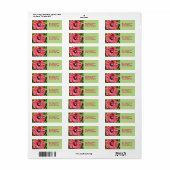 Mooie Rode Klaproes Bloem Macro Aangepaste Labels (Full Sheet)