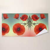 Mooie Rode Klaproos Bloemen Badhanddoek (Badhanddoek)