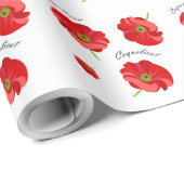 Mooie rode klaproos cadeaupapier (Rol Hoek)