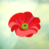 Mooie rode klaproos herdenking raamsticker (Vel 3)