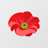 Mooie rode klaproos herdenking raamsticker (Vel)