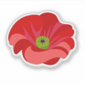 Mooie rode klaproos herdenking sticker (Voorkant)