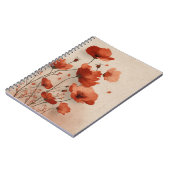 Mooie rode klaprozen spiraal notitieboek (Linkerzijde)