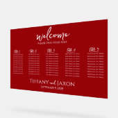 Mooie rode kleine bruiloft acryl zitkaart acryl bord (Hoek)