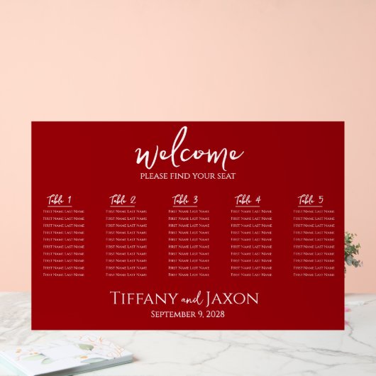 Mooie rode kleine bruiloft acryl zitkaart acryl bord (Huwelijk)